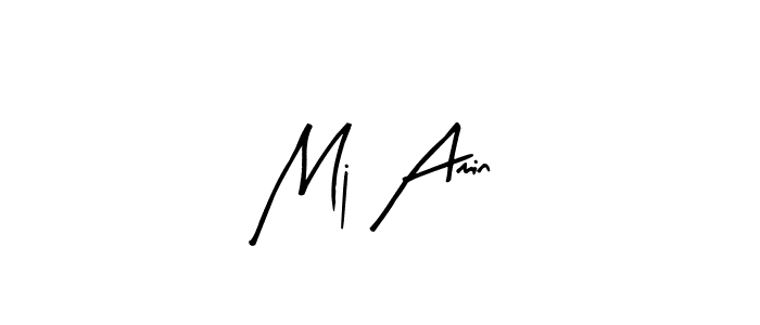 Arty Signature is a professional signature style that is perfect for those who want to add a touch of class to their signature. It is also a great choice for those who want to make their signature more unique. Get Mj Amin name to fancy signature for free. Mj Amin signature style 8 images and pictures png