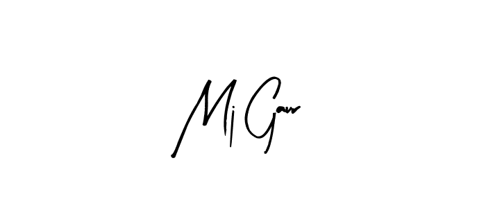 Arty Signature is a professional signature style that is perfect for those who want to add a touch of class to their signature. It is also a great choice for those who want to make their signature more unique. Get Mj Gaur name to fancy signature for free. Mj Gaur signature style 8 images and pictures png