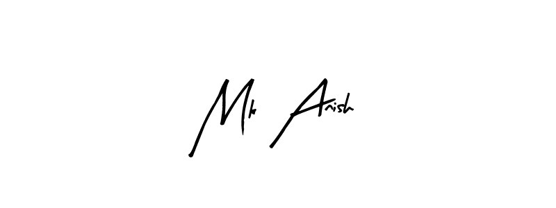 The best way (Arty Signature) to make a short signature is to pick only two or three words in your name. The name Mk Anish include a total of six letters. For converting this name. Mk Anish signature style 8 images and pictures png