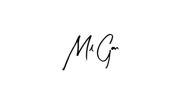 Design your own signature with our free online signature maker. With this signature software, you can create a handwritten (Arty Signature) signature for name Ml Gan. Ml Gan signature style 8 images and pictures png