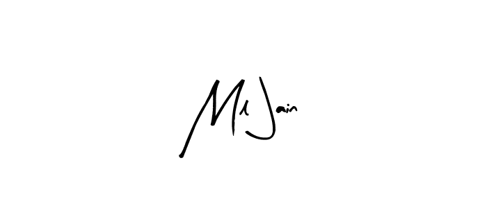 Use a signature maker to create a handwritten signature online. With this signature software, you can design (Arty Signature) your own signature for name Ml Jain. Ml Jain signature style 8 images and pictures png