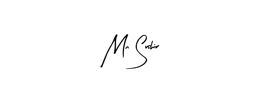 Make a beautiful signature design for name Mn Sushir. With this signature (Arty Signature) style, you can create a handwritten signature for free. Mn Sushir signature style 8 images and pictures png