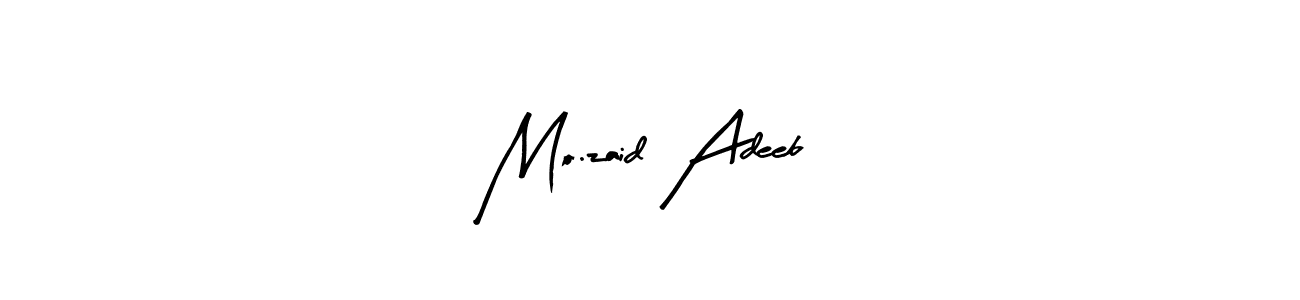 Arty Signature is a professional signature style that is perfect for those who want to add a touch of class to their signature. It is also a great choice for those who want to make their signature more unique. Get Mo.zaid Adeeb name to fancy signature for free. Mo.zaid Adeeb signature style 8 images and pictures png
