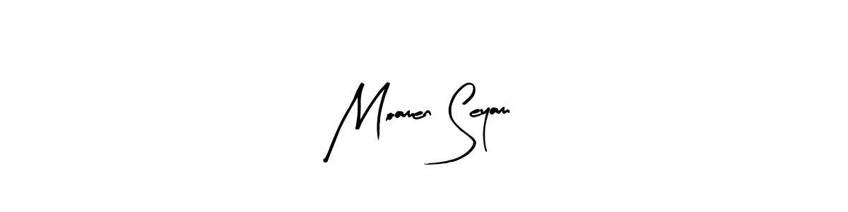 Moamen Seyam stylish signature style. Best Handwritten Sign (Arty Signature) for my name. Handwritten Signature Collection Ideas for my name Moamen Seyam. Moamen Seyam signature style 8 images and pictures png