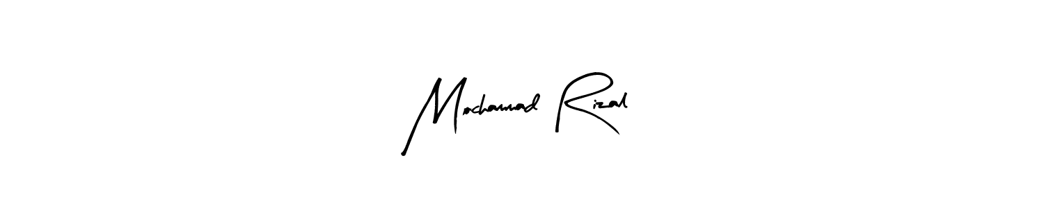 The best way (Arty Signature) to make a short signature is to pick only two or three words in your name. The name Mochammad Rizal include a total of six letters. For converting this name. Mochammad Rizal signature style 8 images and pictures png