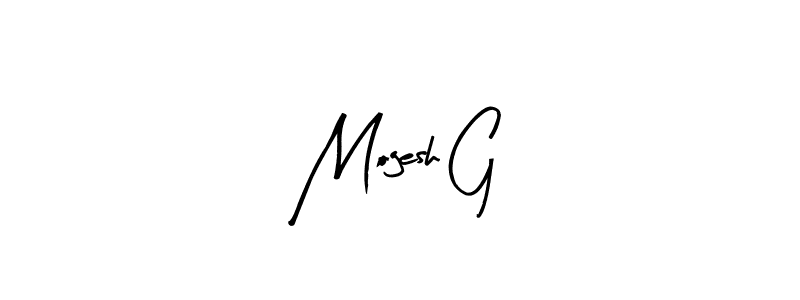 How to make Mogesh G name signature. Use Arty Signature style for creating short signs online. This is the latest handwritten sign. Mogesh G signature style 8 images and pictures png