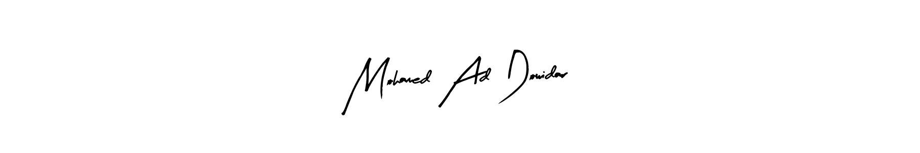You should practise on your own different ways (Arty Signature) to write your name (Mohamed Ad Dowidar) in signature. don't let someone else do it for you. Mohamed Ad Dowidar signature style 8 images and pictures png