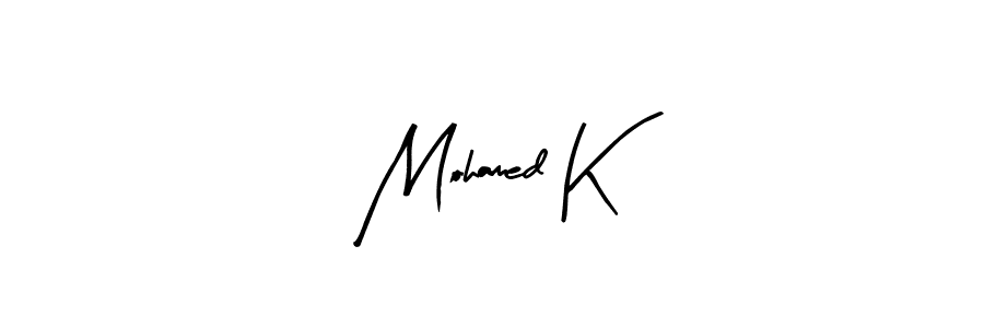 Mohamed K stylish signature style. Best Handwritten Sign (Arty Signature) for my name. Handwritten Signature Collection Ideas for my name Mohamed K. Mohamed K signature style 8 images and pictures png
