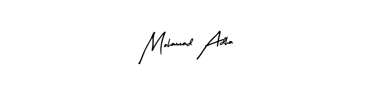 The best way (Arty Signature) to make a short signature is to pick only two or three words in your name. The name Mohammad Adha include a total of six letters. For converting this name. Mohammad Adha signature style 8 images and pictures png