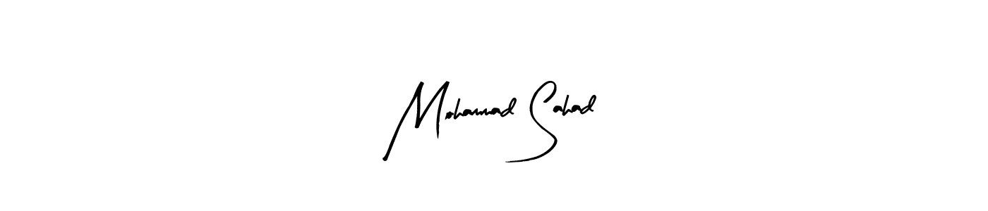 How to make Mohammad Sahad name signature. Use Arty Signature style for creating short signs online. This is the latest handwritten sign. Mohammad Sahad signature style 8 images and pictures png