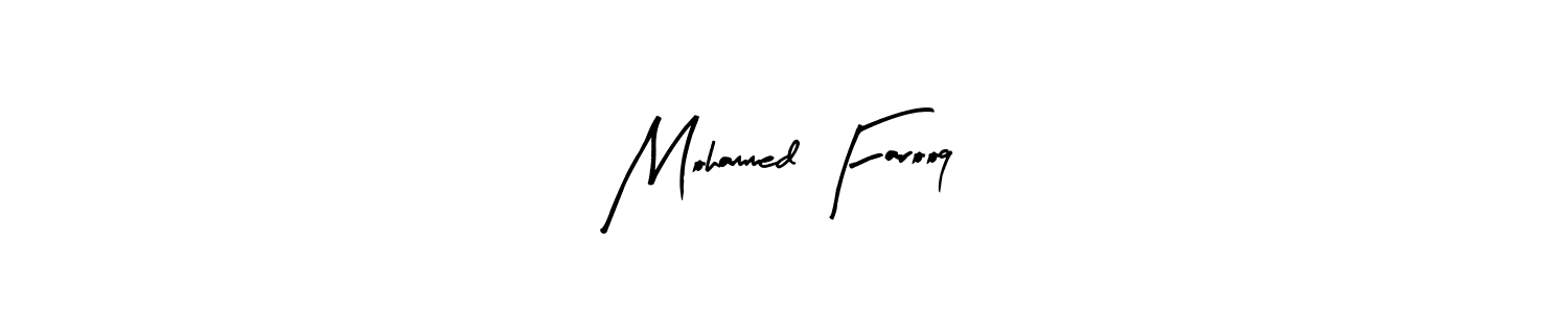 Arty Signature is a professional signature style that is perfect for those who want to add a touch of class to their signature. It is also a great choice for those who want to make their signature more unique. Get Mohammed Farooq name to fancy signature for free. Mohammed Farooq signature style 8 images and pictures png
