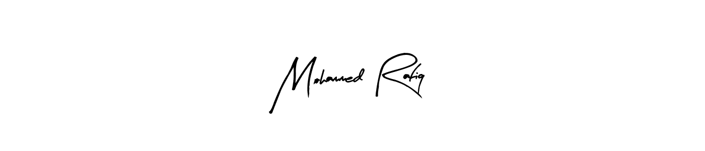 How to make Mohammed Rafiq name signature. Use Arty Signature style for creating short signs online. This is the latest handwritten sign. Mohammed Rafiq signature style 8 images and pictures png