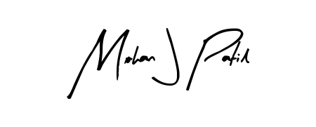 A dynamic signature style for Mohan J Patil using Arty Signature script. Designed to look authentic, handwritten, and professional. Mohan J Patil signature style 8 images and pictures png