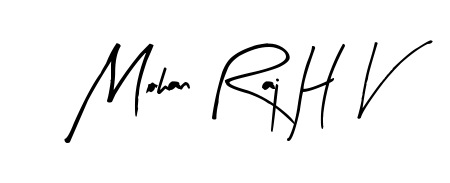 The best way (Arty Signature) to make a short signature is to pick only two or three words in your name. For converting this name Mohan Raj H V. Mohan Raj H V signature style 8 images and pictures png