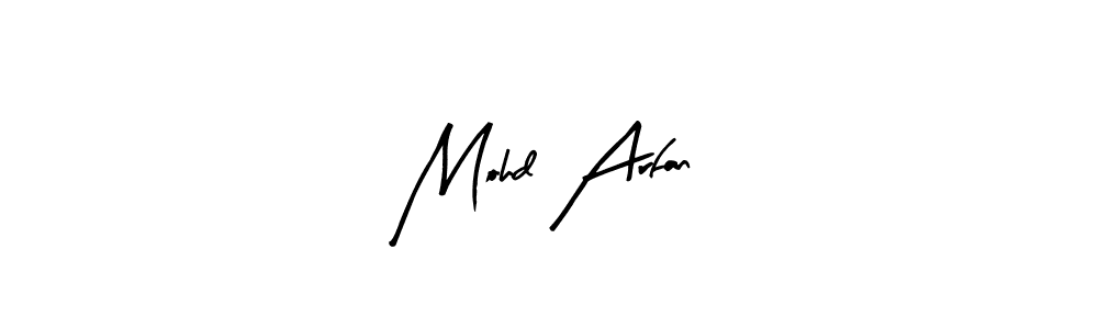 Use a signature maker to create a handwritten signature online. With this signature software, you can design (Arty Signature) your own signature for name Mohd Arfan. Mohd Arfan signature style 8 images and pictures png