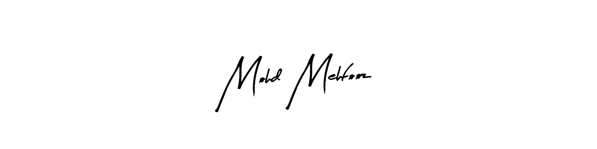 How to make Mohd Mehfooz name signature. Use Arty Signature style for creating short signs online. This is the latest handwritten sign. Mohd Mehfooz signature style 8 images and pictures png