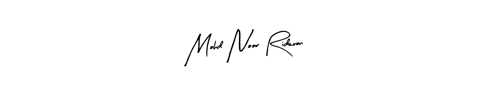 How to make Mohd Noor Ridzuan name signature. Use Arty Signature style for creating short signs online. This is the latest handwritten sign. Mohd Noor Ridzuan signature style 8 images and pictures png