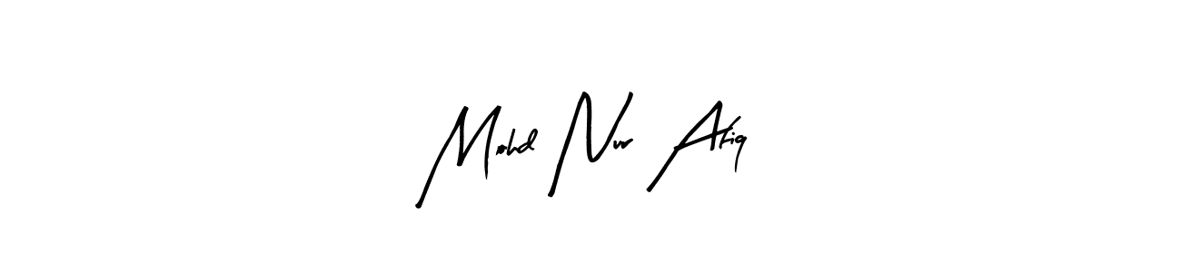 Also You can easily find your signature by using the search form. We will create Mohd Nur Afiq name handwritten signature images for you free of cost using Arty Signature sign style. Mohd Nur Afiq signature style 8 images and pictures png