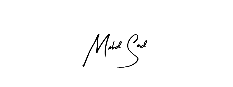 How to make Mohd Sad name signature. Use Arty Signature style for creating short signs online. This is the latest handwritten sign. Mohd Sad signature style 8 images and pictures png