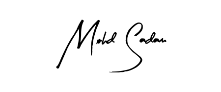 A modern signature idea for name Mohd Sadam using Arty Signature font. Clean strokes and elegant curves make it stand out instantly. Mohd Sadam signature style 8 images and pictures png