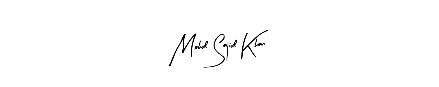 How to make Mohd Sajid Khan name signature. Use Arty Signature style for creating short signs online. This is the latest handwritten sign. Mohd Sajid Khan signature style 8 images and pictures png