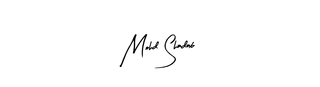 Use a signature maker to create a handwritten signature online. With this signature software, you can design (Arty Signature) your own signature for name Mohd Shadab. Mohd Shadab signature style 8 images and pictures png