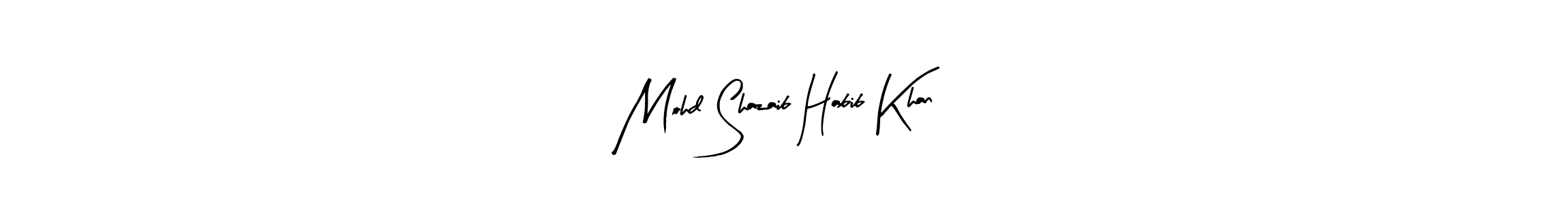 Design your own signature with our free online signature maker. With this signature software, you can create a handwritten (Arty Signature) signature for name Mohd Shazaib Habib Khan. Mohd Shazaib Habib Khan signature style 8 images and pictures png