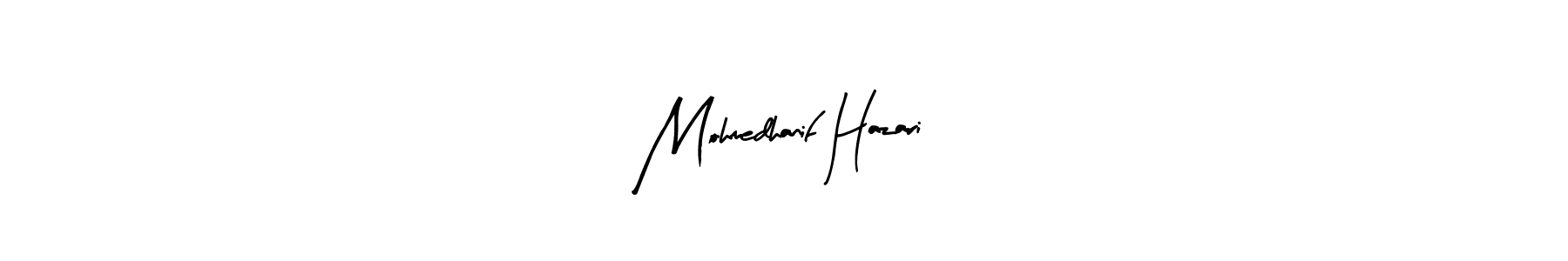 Similarly Arty Signature is the best handwritten signature design. Signature creator online .You can use it as an online autograph creator for name Mohmedhanif Hazari. Mohmedhanif Hazari signature style 8 images and pictures png
