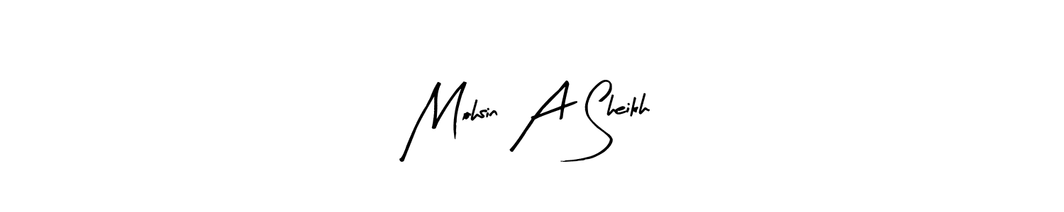 Design your own signature with our free online signature maker. With this signature software, you can create a handwritten (Arty Signature) signature for name Mohsin A Sheikh. Mohsin A Sheikh signature style 8 images and pictures png