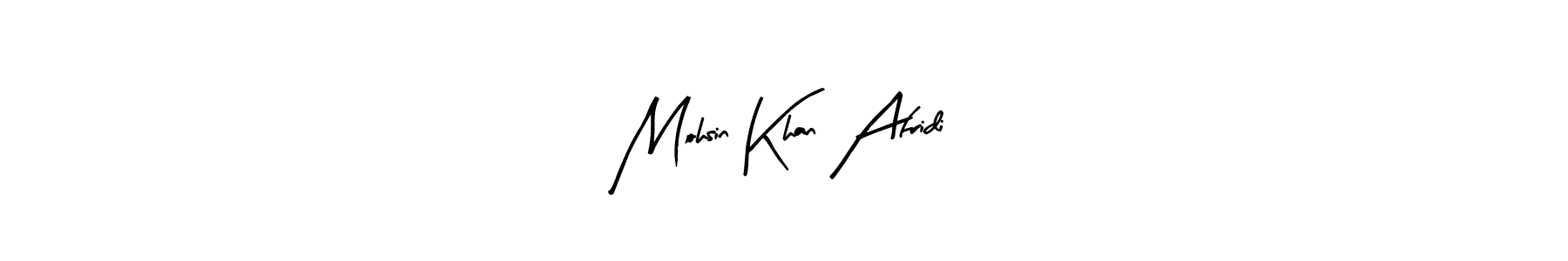The best way (Arty Signature) to make a short signature is to pick only two or three words in your name. The name Mohsin Khan Afridi include a total of six letters. For converting this name. Mohsin Khan Afridi signature style 8 images and pictures png