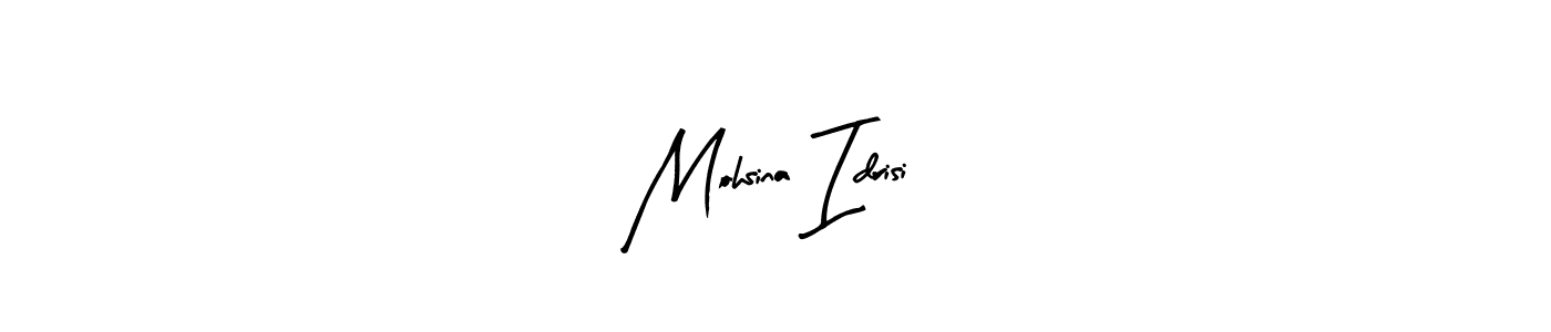 Arty Signature is a professional signature style that is perfect for those who want to add a touch of class to their signature. It is also a great choice for those who want to make their signature more unique. Get Mohsina Idrisi name to fancy signature for free. Mohsina Idrisi signature style 8 images and pictures png