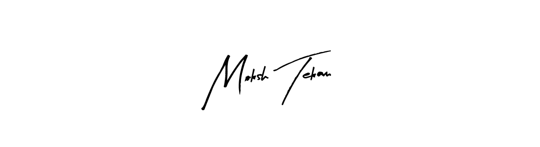How to make Moksh Tekam name signature. Use Arty Signature style for creating short signs online. This is the latest handwritten sign. Moksh Tekam signature style 8 images and pictures png