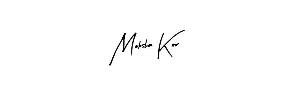 Design your own signature with our free online signature maker. With this signature software, you can create a handwritten (Arty Signature) signature for name Moksha Kor. Moksha Kor signature style 8 images and pictures png