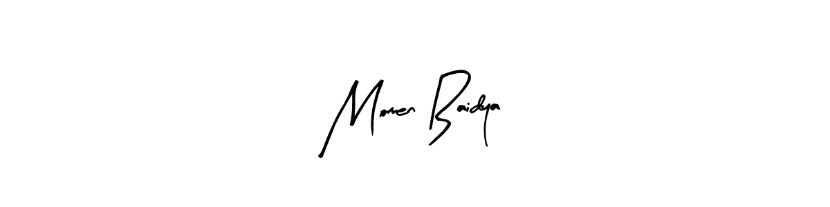 Make a beautiful signature design for name Momen Baidya. With this signature (Arty Signature) style, you can create a handwritten signature for free. Momen Baidya signature style 8 images and pictures png