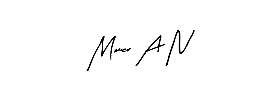 How to make Momer A N name signature. Use Arty Signature style for creating short signs online. This is the latest handwritten sign. Momer A N signature style 8 images and pictures png
