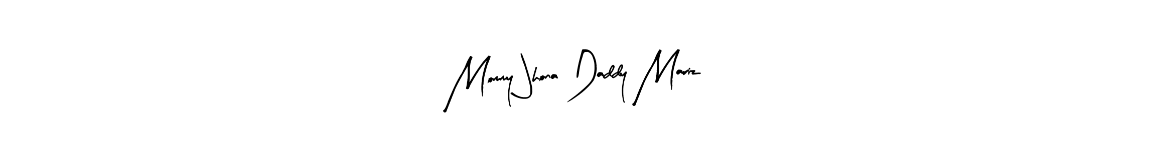How to make Mommy Jhona Daddy Mariz name signature. Use Arty Signature style for creating short signs online. This is the latest handwritten sign. Mommy Jhona Daddy Mariz signature style 8 images and pictures png