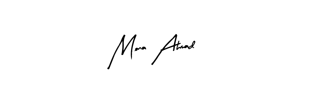 The best way (Arty Signature) to make a short signature is to pick only two or three words in your name. The name Mona Ahmad include a total of six letters. For converting this name. Mona Ahmad signature style 8 images and pictures png