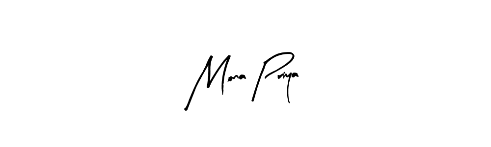 Similarly Arty Signature is the best handwritten signature design. Signature creator online .You can use it as an online autograph creator for name Mona Priya. Mona Priya signature style 8 images and pictures png