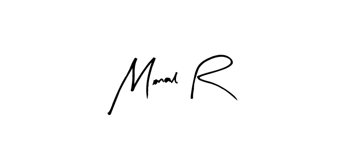 How to make Monal R name signature. Use Arty Signature style for creating short signs online. This is the latest handwritten sign. Monal R signature style 8 images and pictures png