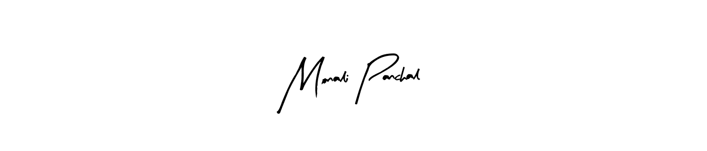 How to make Monali Panchal name signature. Use Arty Signature style for creating short signs online. This is the latest handwritten sign. Monali Panchal signature style 8 images and pictures png