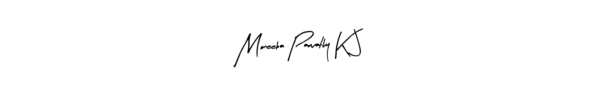 You can use this online signature creator to create a handwritten signature for the name Moneeka Parvathy K J. This is the best online autograph maker. Moneeka Parvathy K J signature style 8 images and pictures png