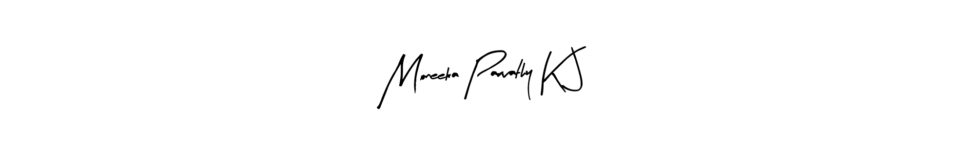 Make a beautiful signature design for name Moneeka Parvathy K J. With this signature (Arty Signature) style, you can create a handwritten signature for free. Moneeka Parvathy K J signature style 8 images and pictures png