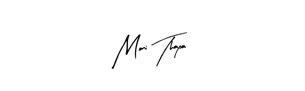 Create a beautiful signature design for name Moni Thapa. With this signature (Arty Signature) fonts, you can make a handwritten signature for free. Moni Thapa signature style 8 images and pictures png