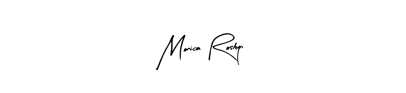 It looks lik you need a new signature style for name Monica Roslyn. Design unique handwritten (Arty Signature) signature with our free signature maker in just a few clicks. Monica Roslyn signature style 8 images and pictures png