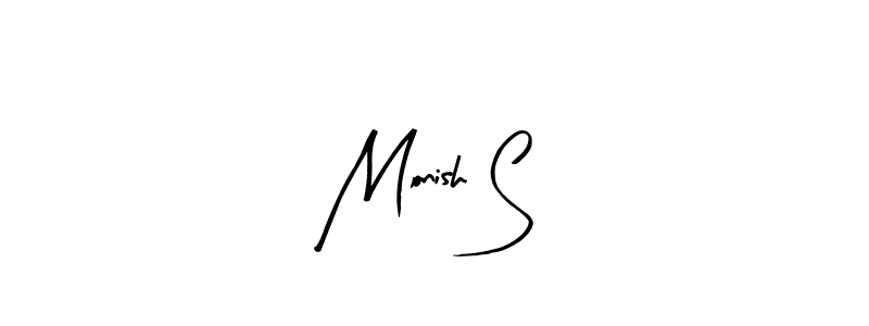 Also You can easily find your signature by using the search form. We will create Monish S name handwritten signature images for you free of cost using Arty Signature sign style. Monish S signature style 8 images and pictures png