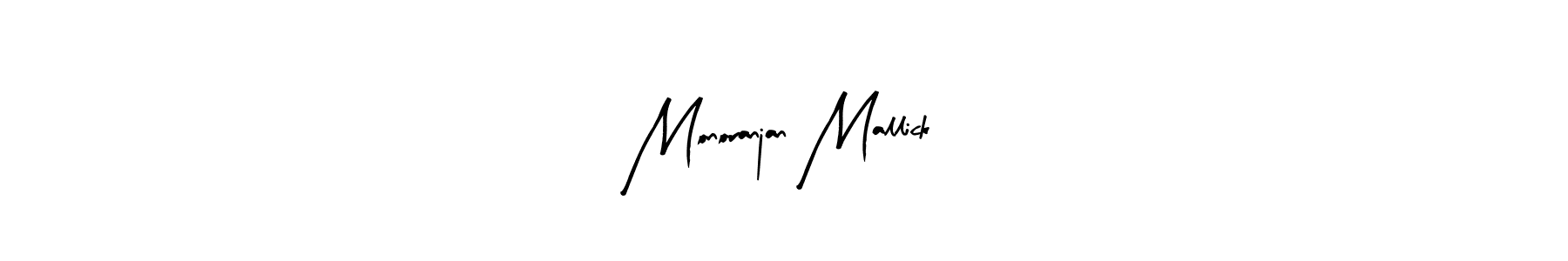 How to make Monoranjan Mallick name signature. Use Arty Signature style for creating short signs online. This is the latest handwritten sign. Monoranjan Mallick signature style 8 images and pictures png