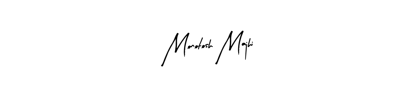 Arty Signature is a professional signature style that is perfect for those who want to add a touch of class to their signature. It is also a great choice for those who want to make their signature more unique. Get Monotosh Majhi name to fancy signature for free. Monotosh Majhi signature style 8 images and pictures png