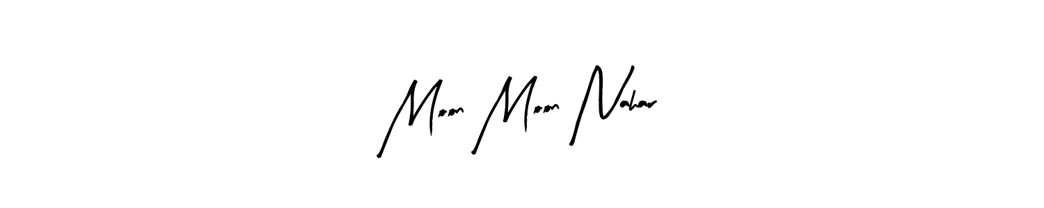 Use a signature maker to create a handwritten signature online. With this signature software, you can design (Arty Signature) your own signature for name Moon Moon Nahar. Moon Moon Nahar signature style 8 images and pictures png