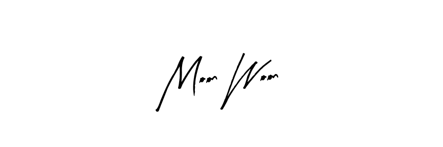 if you are searching for the best signature style for your name Moon Woon. so please give up your signature search. here we have designed multiple signature styles  using Arty Signature. Moon Woon signature style 8 images and pictures png