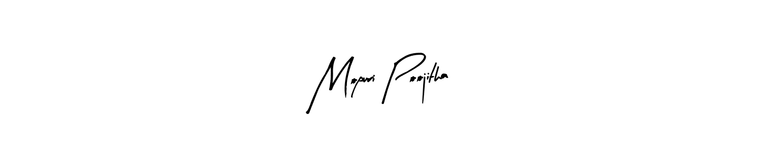Design your own signature with our free online signature maker. With this signature software, you can create a handwritten (Arty Signature) signature for name Mopuri Poojitha. Mopuri Poojitha signature style 8 images and pictures png